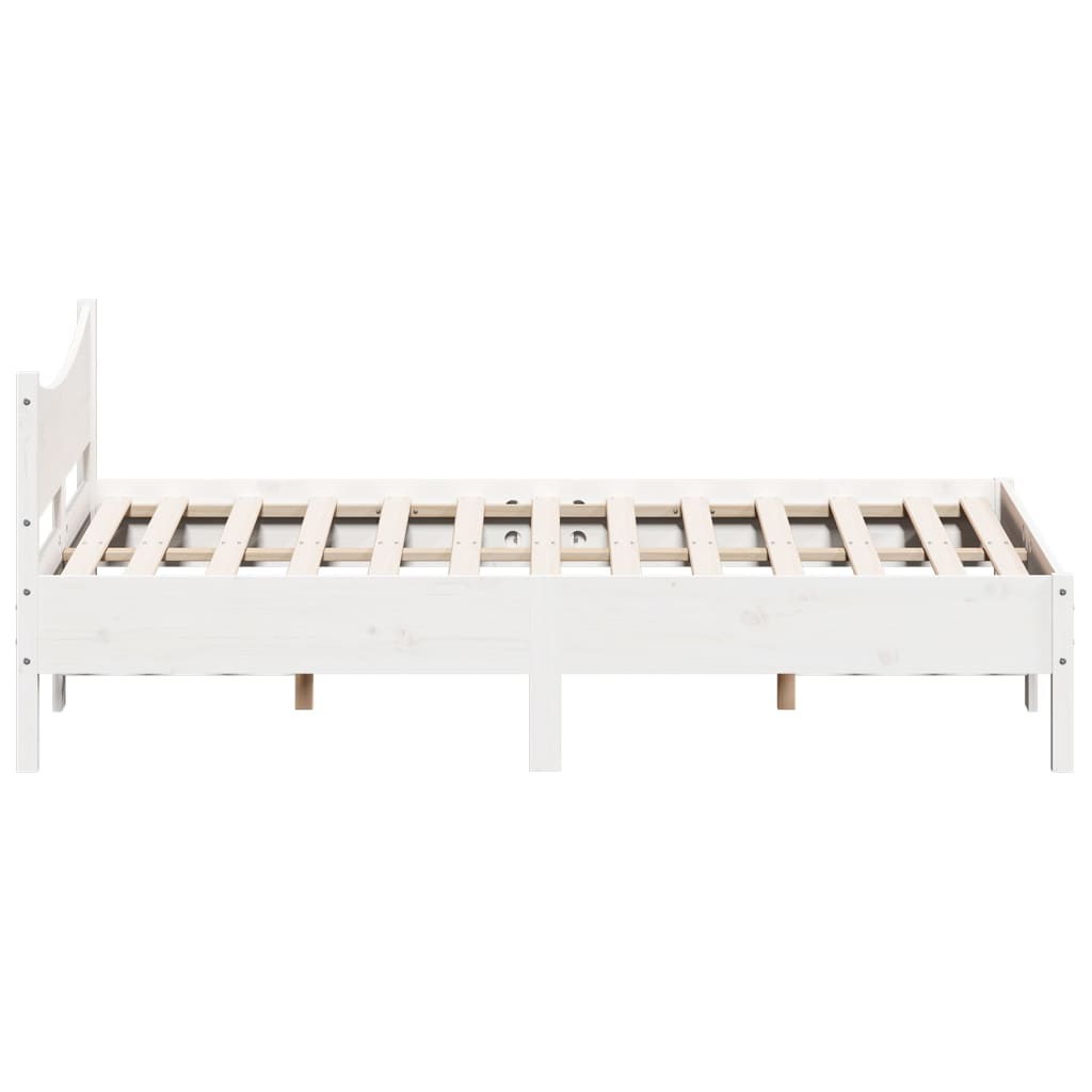Letto senza Materasso Bianco 135x190 cm Legno Massello di Pino | homemem39