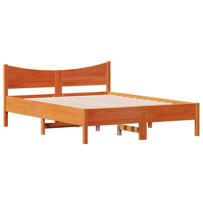 Letto senza Materasso Marrone Cera 135x190 cm in Legno di Pino - homemem39