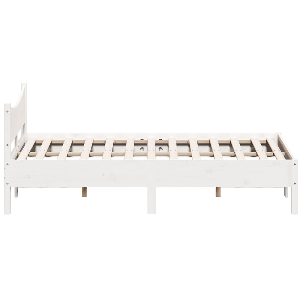 Letto senza Materasso Bianco 120x190 cm Legno Massello di Pino | homemem39