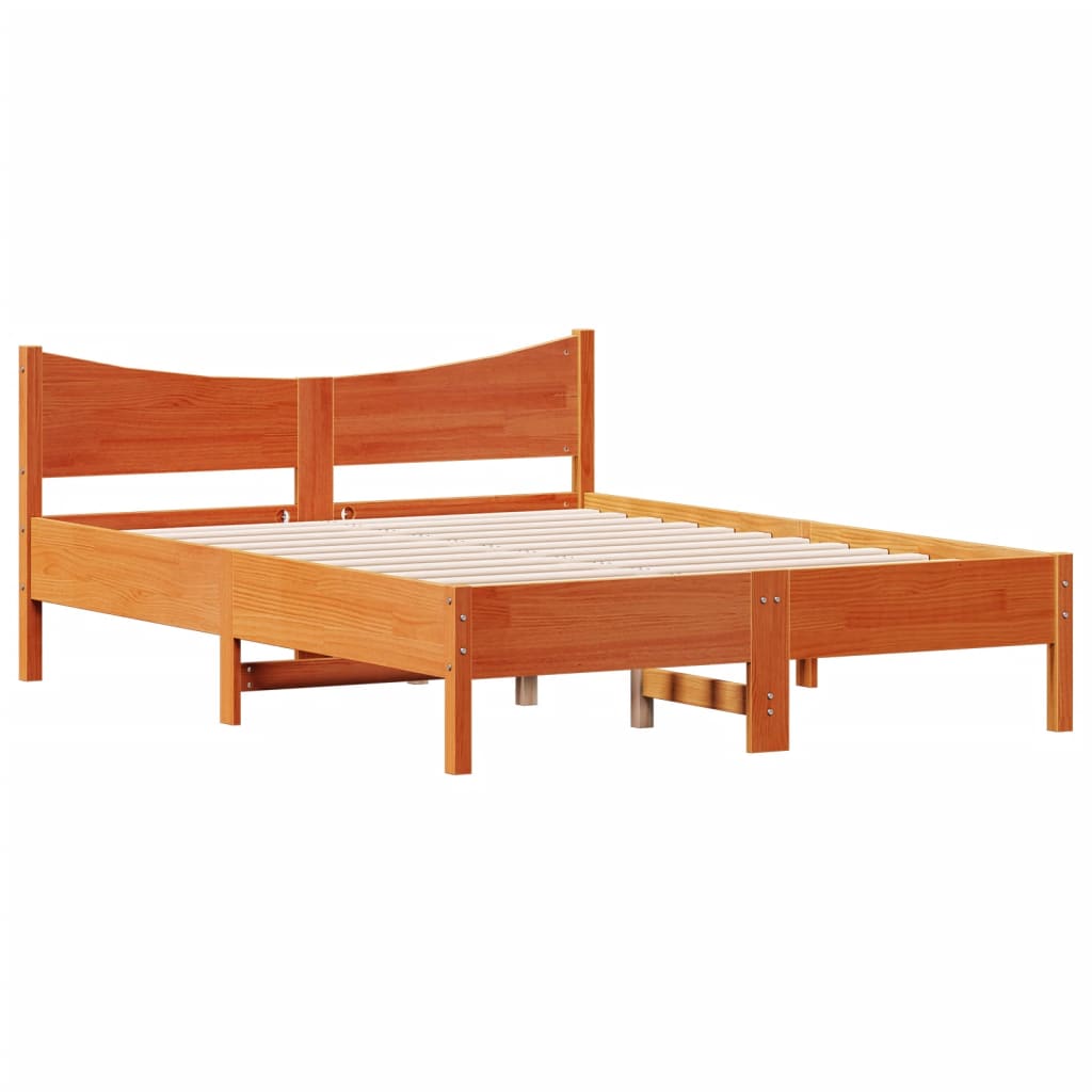 Letto senza Materasso Marrone Cera 120x190 cm in Legno di Pino - homemem39