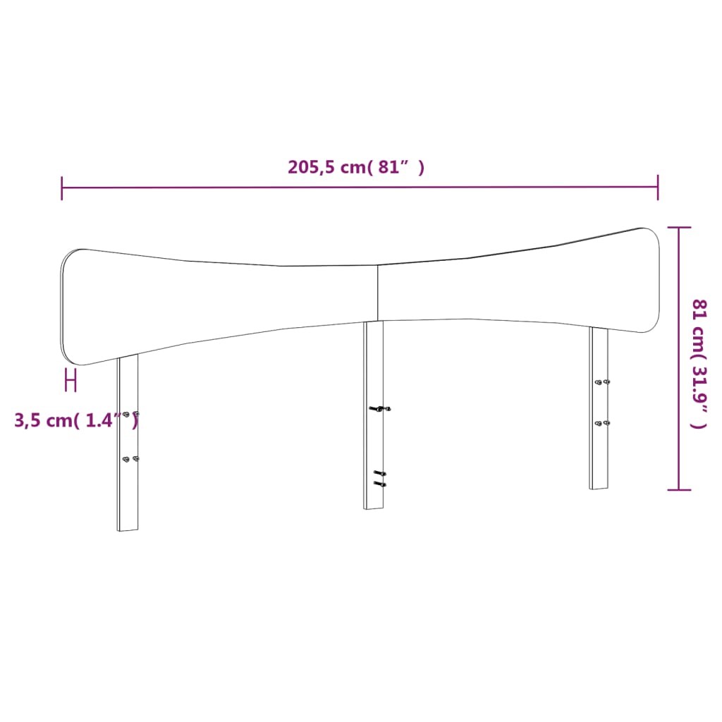 Testiera Marrone Cera 200 cm in Legno Massello di Pino