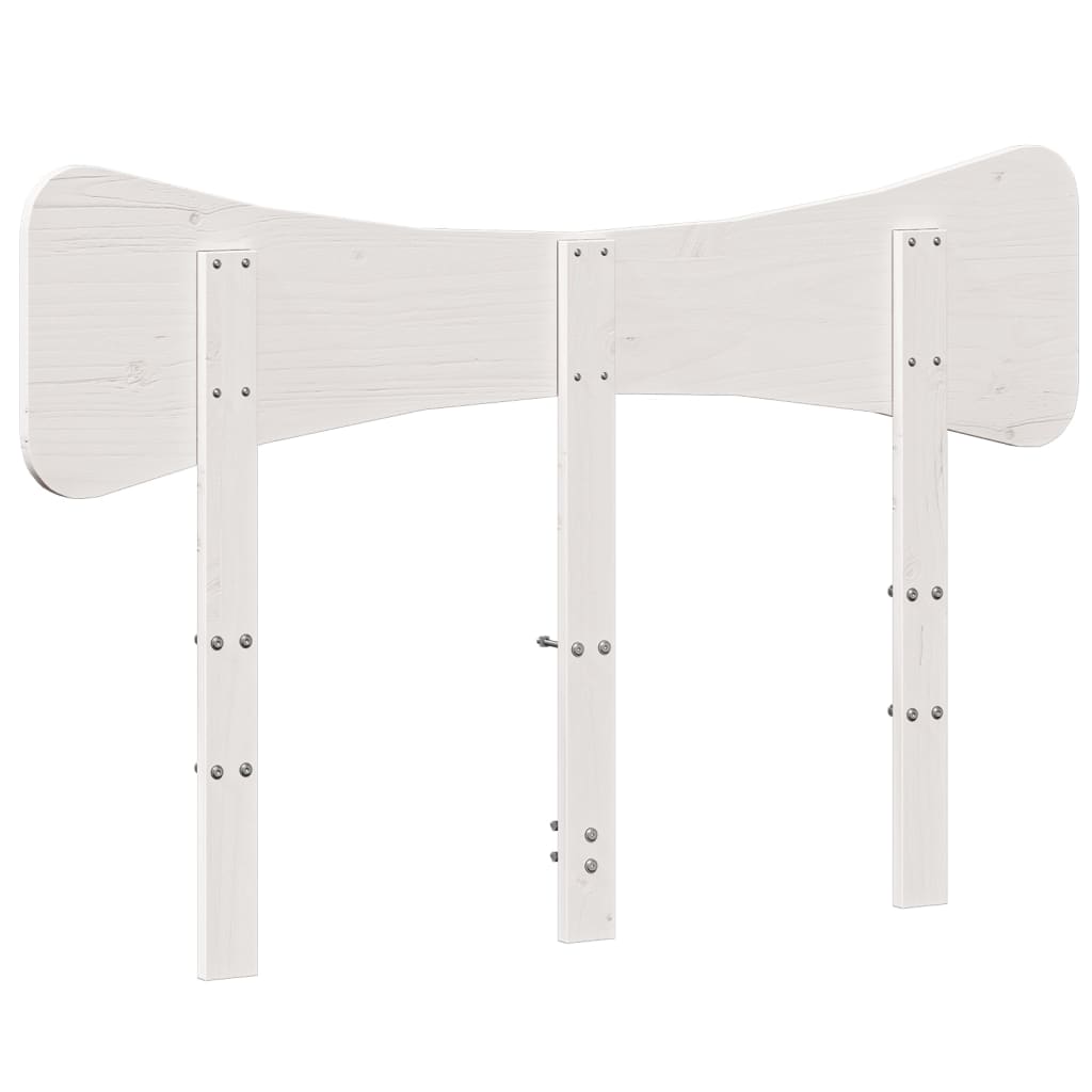 Testiera Bianca 135 cm in Legno Massello di Pino | homemem39