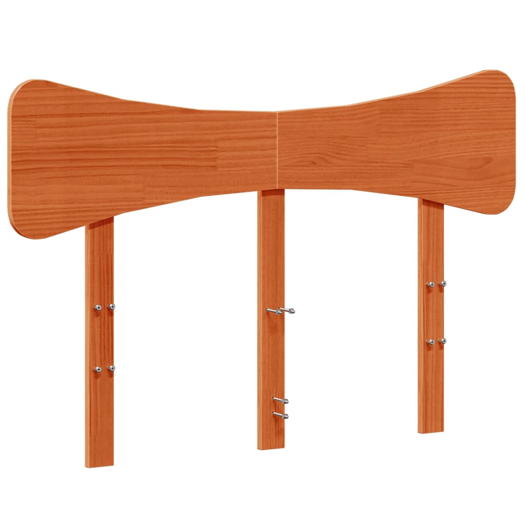 Testiera Marrone Cera 120 cm in Legno Massello di Pino - homemem39