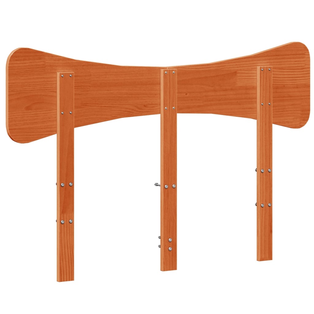 Testiera Marrone Cera 120 cm in Legno Massello di Pino - homemem39