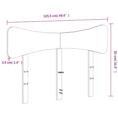 Testiera Marrone Cera 120 cm in Legno Massello di Pino