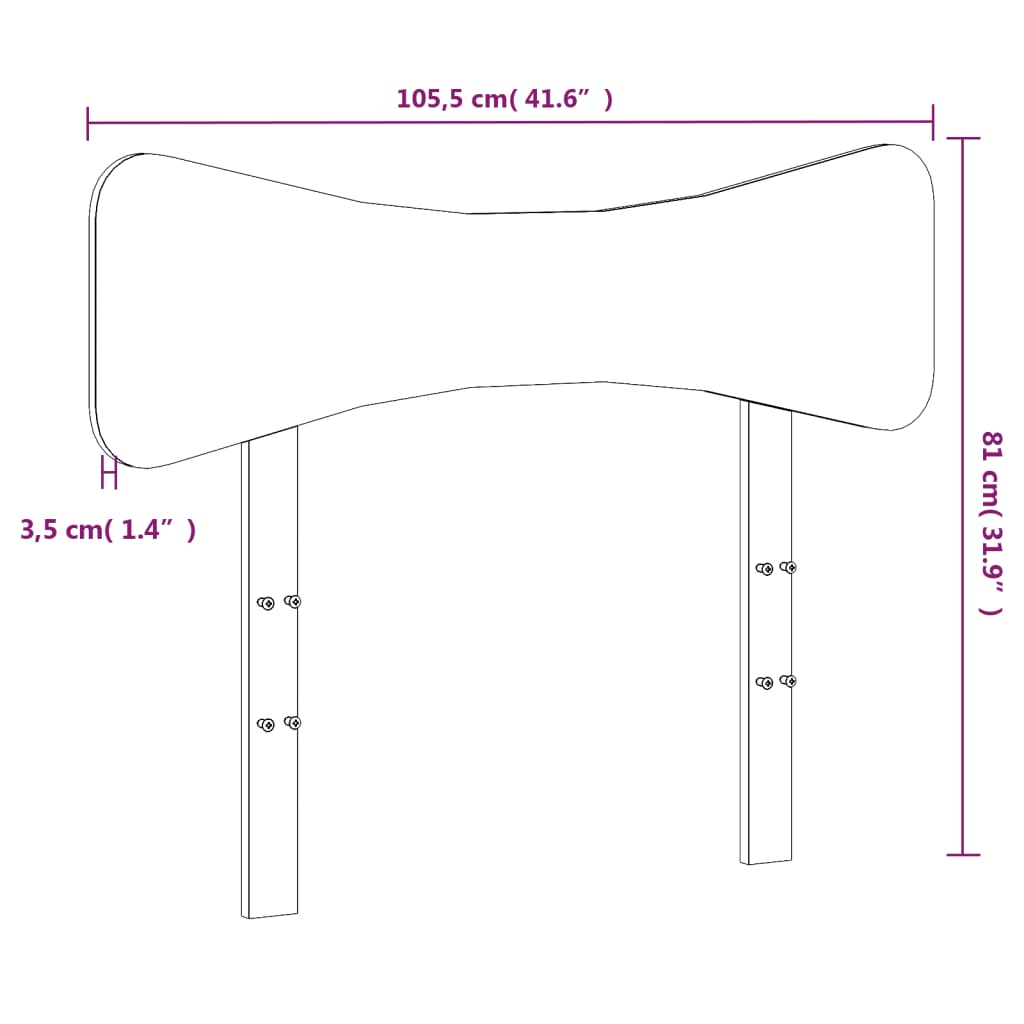 Testiera Marrone Cera 100 cm in Legno Massello di Pino