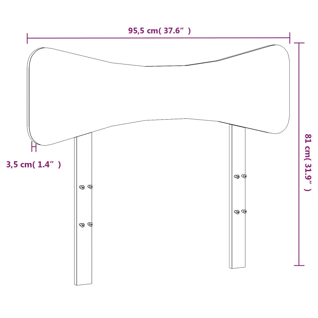 Testiera Marrone Cera 90 cm in Legno Massello di Pino