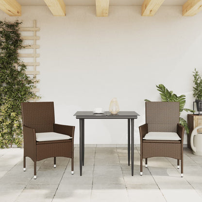 Sedie da Giardino con Cuscini 2 pz Marroni in Polyrattan - homemem39