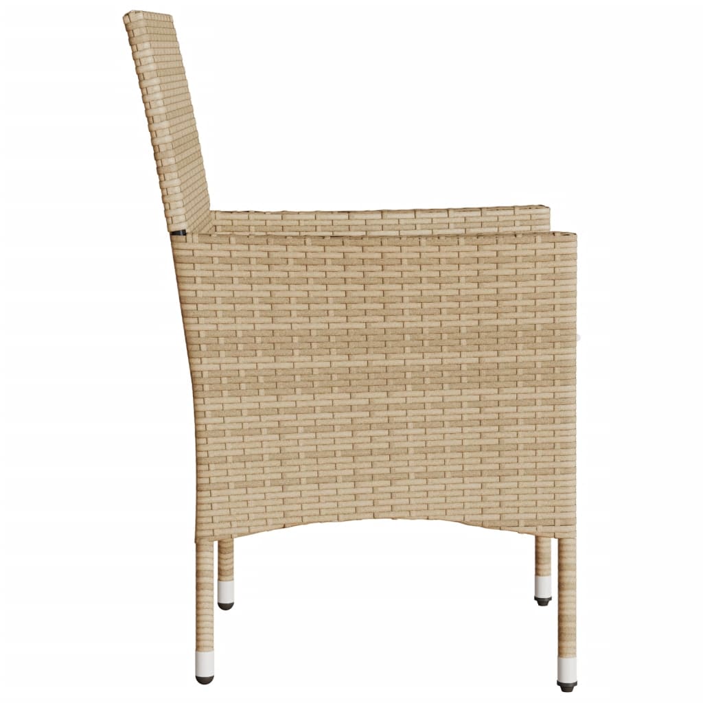 Sedie da Giardino con Cuscini 2 pz Beige in Polyrattan - homemem39