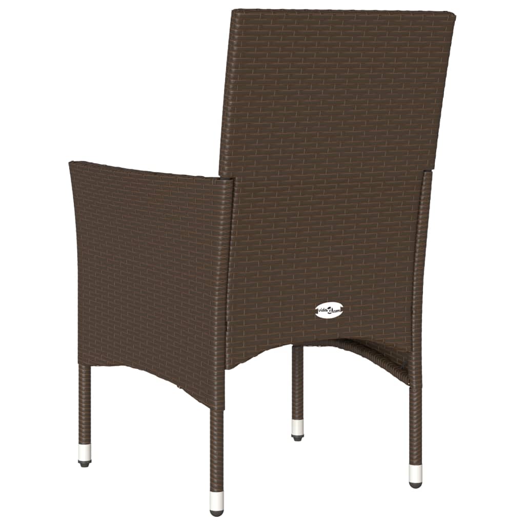 Sedie da Giardino con Cuscini 2 pz Marroni in Polyrattan | homemem39