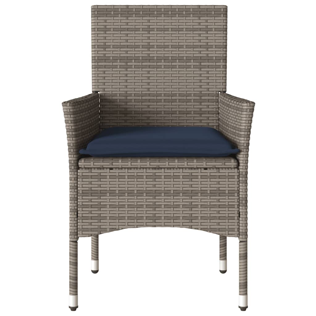 Sedie da Giardino con Cuscini 2 pz Grigie in Polyrattan | homemem39