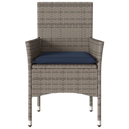 Sedie da Giardino con Cuscini 2 pz Grigie in Polyrattan | homemem39
