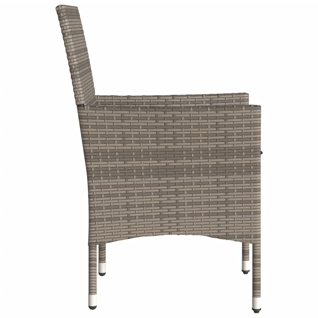 Sedie da Giardino con Cuscini 2 pz Grigie in Polyrattan | homemem39