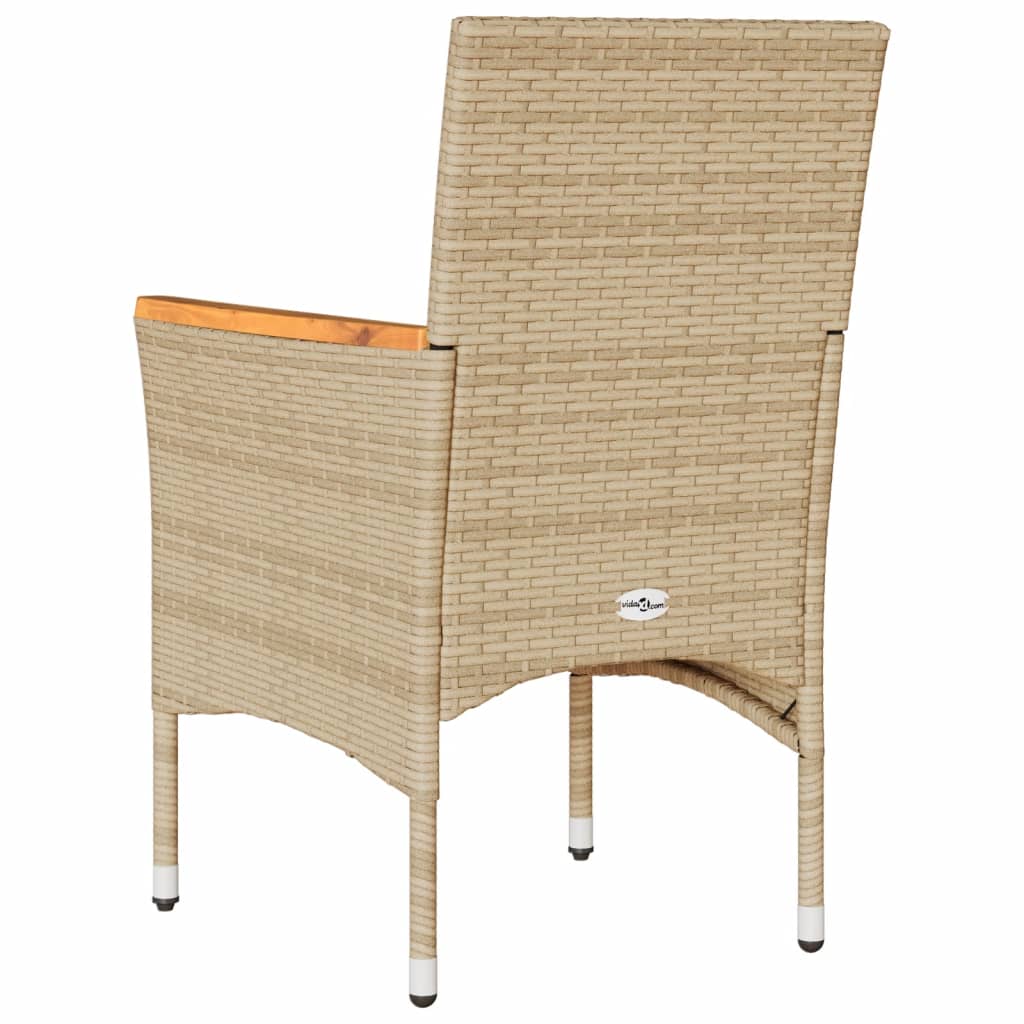 Sedie da Giardino con Cuscini 2 pz Beige in Polyrattan - homemem39