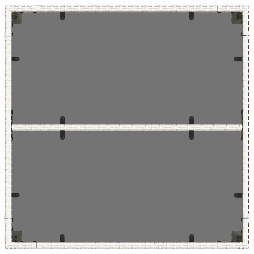 Tavolo Giardino con Piano Vetro Bianco 90x90x75 cm Polyrattan - homemem39