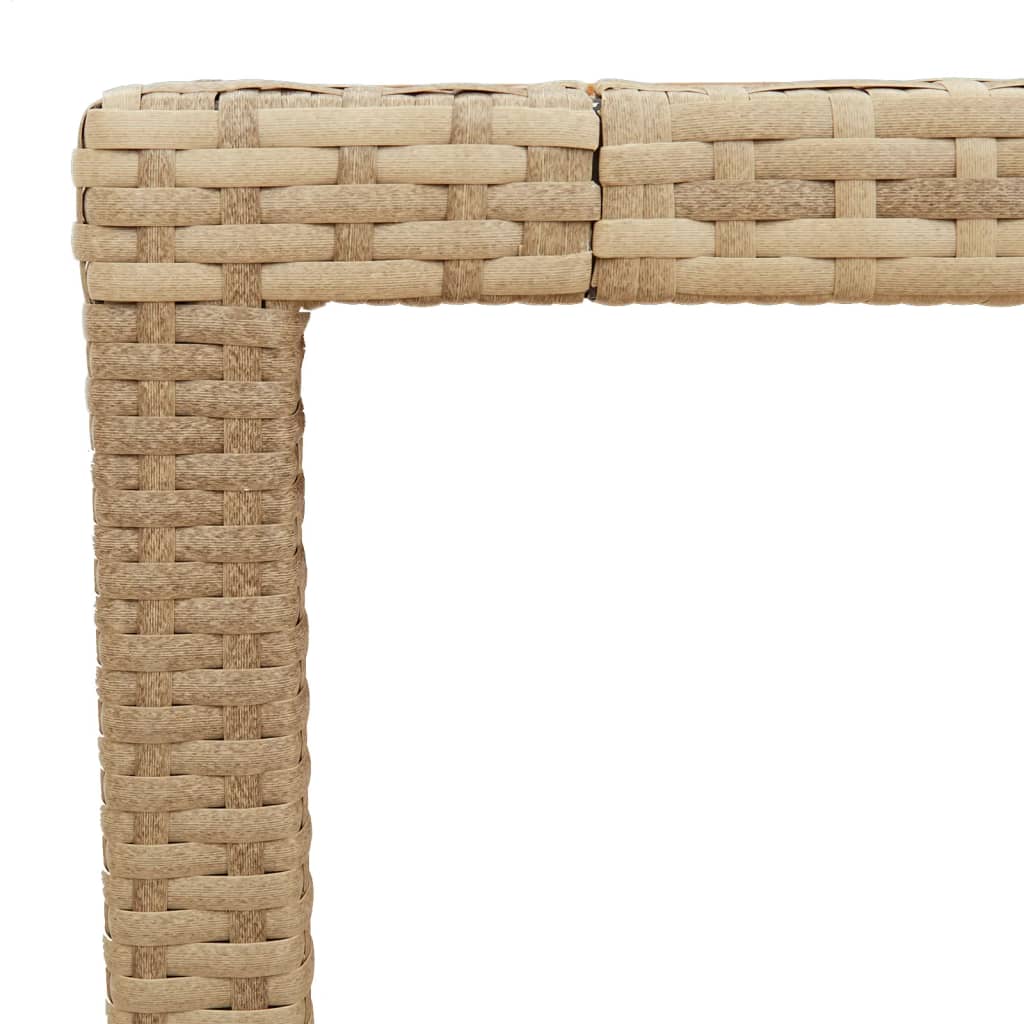 Tavolo da Giardino Beige 90x90x75 cm Polyrattan e Legno Acacia