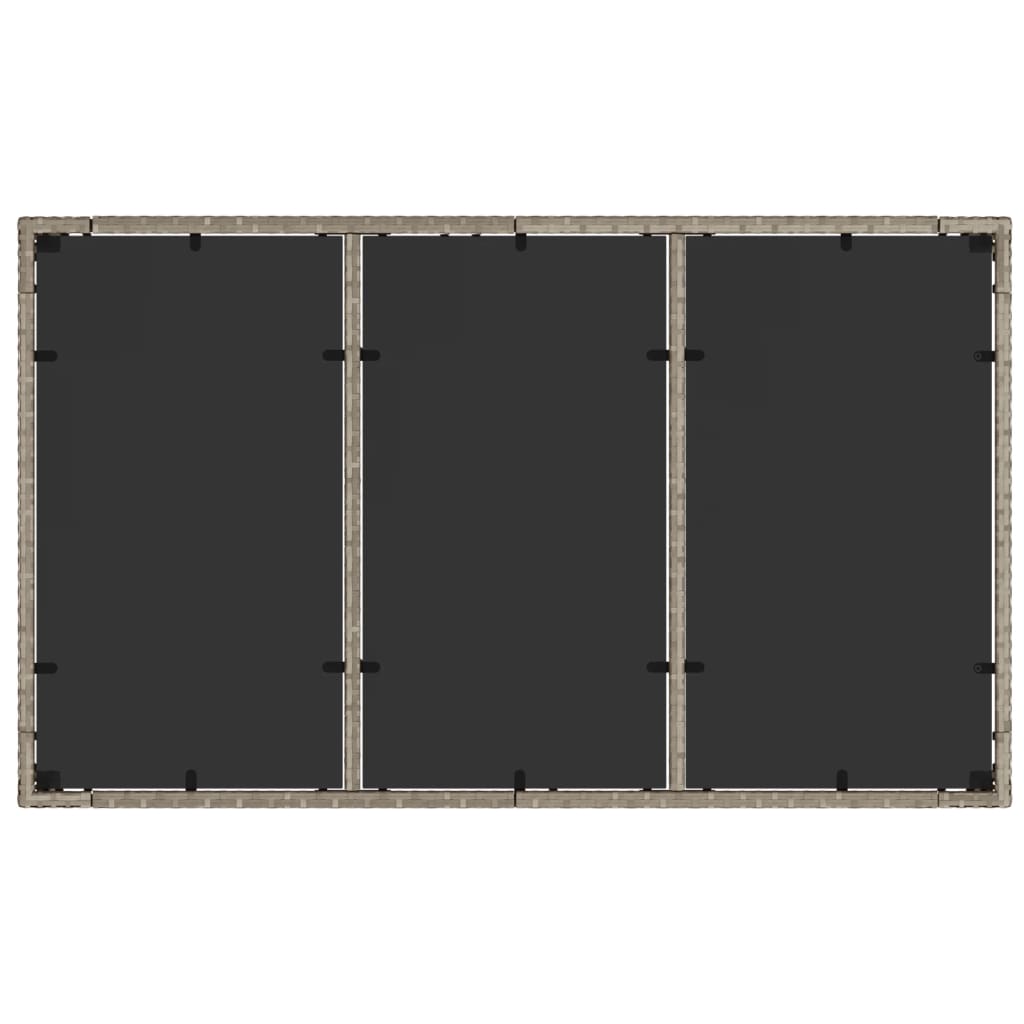 Tavolo Giardino Piano Vetro Grigio Chiaro 150x90x75 Polyrattan