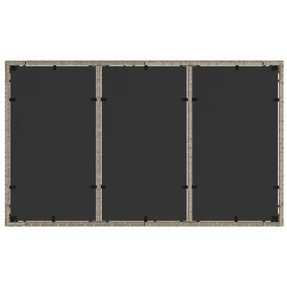 Tavolo Giardino Piano Vetro Grigio Chiaro 150x90x75 Polyrattan