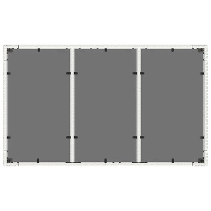 Tavolo da Giardino Piano in Vetro Bianco 150x90x75cm Polyrattan