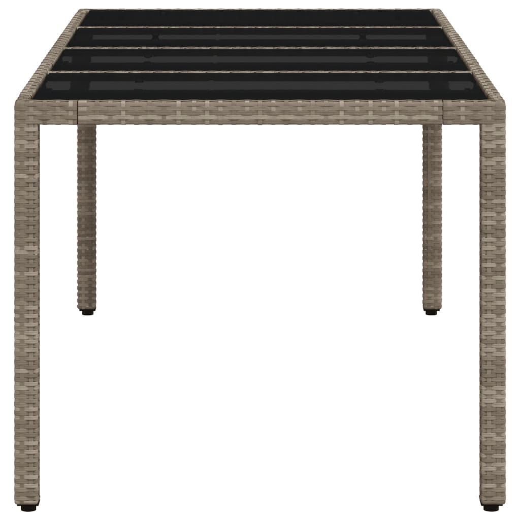 Tavolo Giardino Piano Vetro Grigio Chiaro 190x90x75 Polyrattan