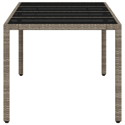 Tavolo Giardino Piano Vetro Grigio Chiaro 190x90x75 Polyrattan