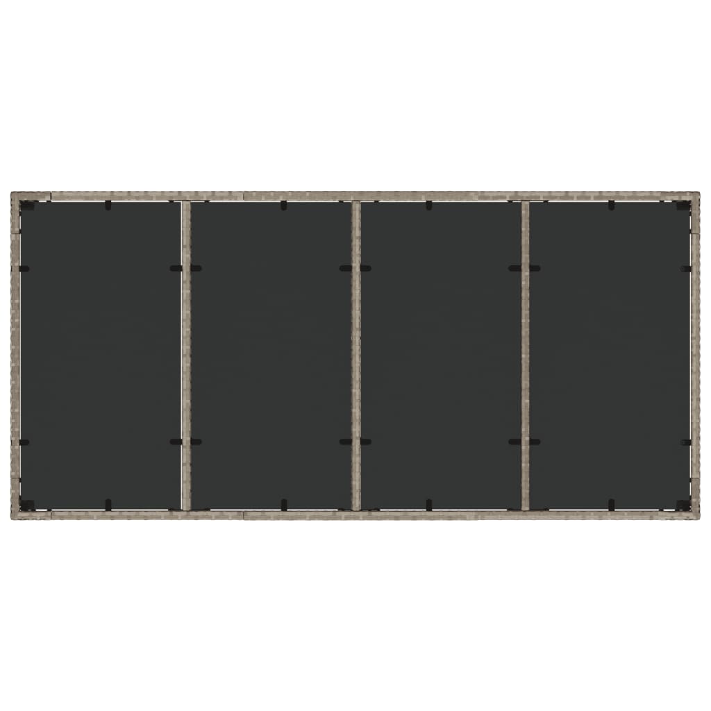 Tavolo Giardino Piano Vetro Grigio Chiaro 190x90x75 Polyrattan
