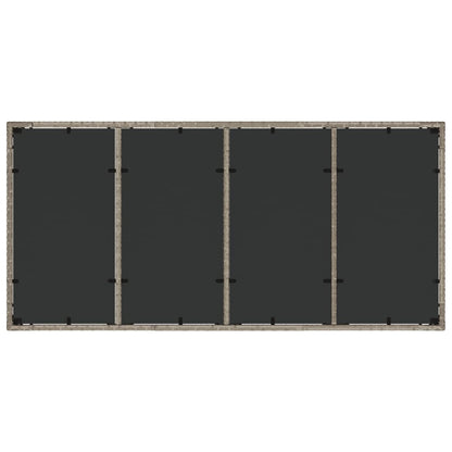 Tavolo Giardino Piano Vetro Grigio Chiaro 190x90x75 Polyrattan