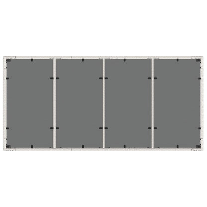 Tavolo Giardino Piano in Vetro Bianco 190x90x75 cm Polyrattan