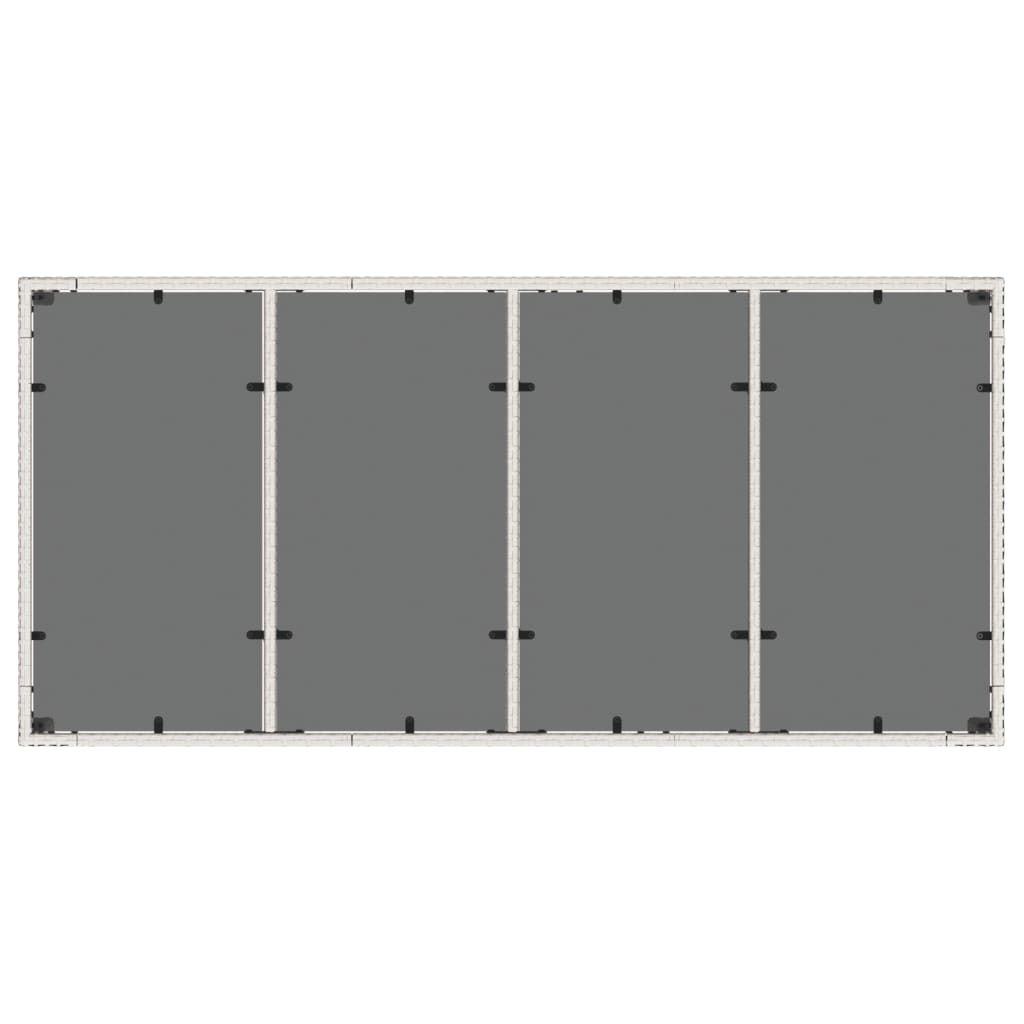 Tavolo Giardino Piano in Vetro Bianco 190x90x75 cm Polyrattan - homemem39