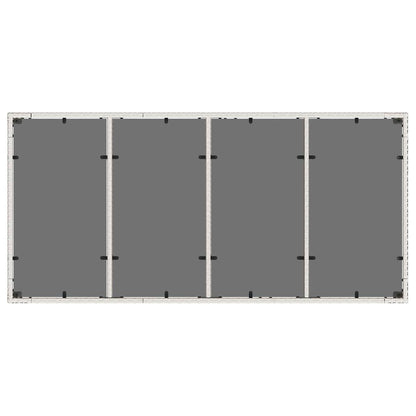 Tavolo Giardino Piano in Vetro Bianco 190x90x75 cm Polyrattan