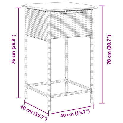 Sgabelli da Bar con Cuscini 2 pz Marroni in Polyrattan