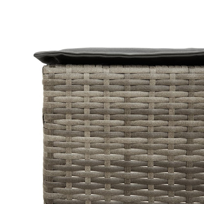 Sgabelli da Bar con Cuscini 2 pz Grigi in Polyrattan