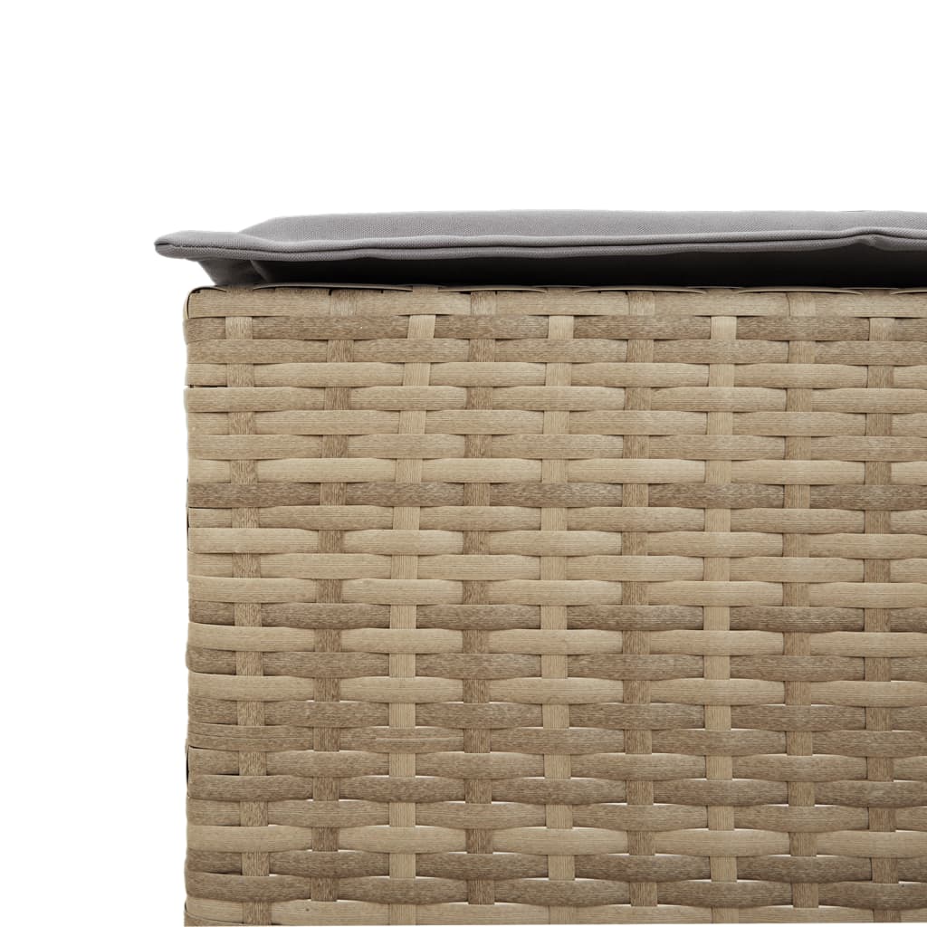 Sgabelli da Bar con Cuscini 2 pz Beige in Polyrattan