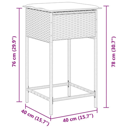 Sgabelli da Bar con Cuscini 2 pz Beige in Polyrattan