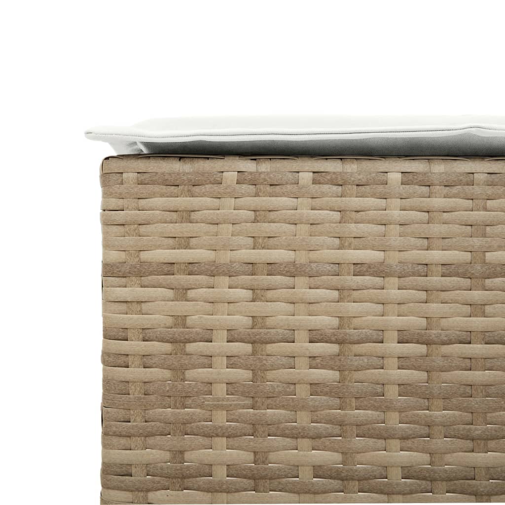 Sgabelli da Bar con Cuscini 2 pz Beige in Polyrattan - homemem39