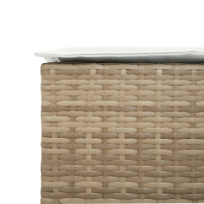 Sgabelli da Bar con Cuscini 2 pz Beige in Polyrattan - homemem39
