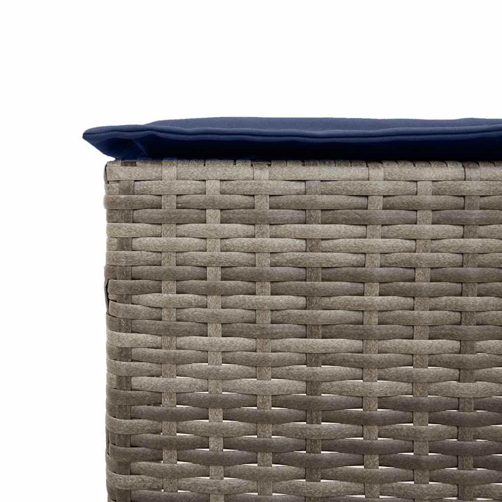 Sgabelli da giardino con Cuscini 2 pz in Polyrattan Grigio