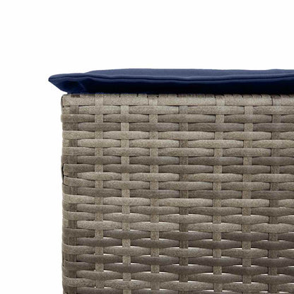 Sgabelli da giardino con Cuscini 2 pz in Polyrattan Grigio