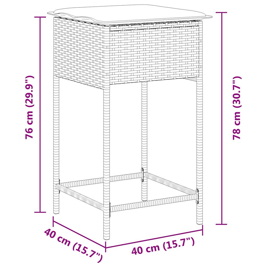 Sgabelli da giardino con Cuscini 2 pz in Polyrattan Grigio
