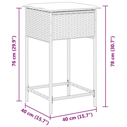 Sgabelli da giardino con Cuscini 2 pz in Polyrattan Nero