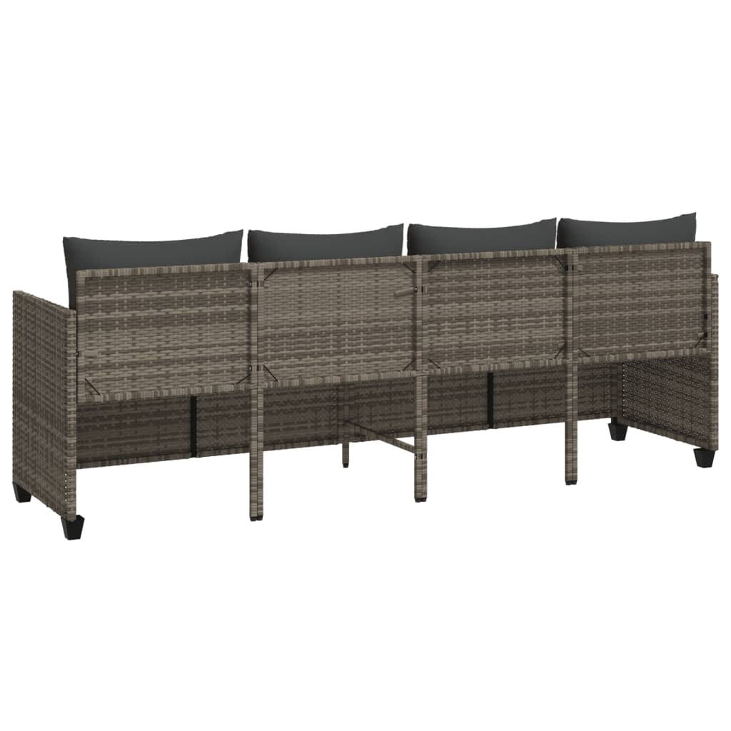 Sunbed with Gray Polyrattan Cushions