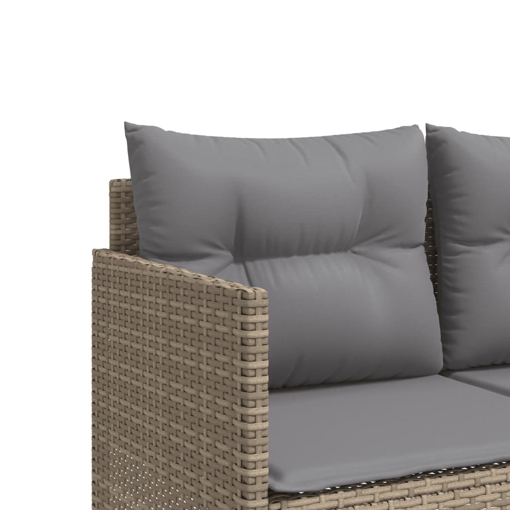 Lettino Prendisole con Cuscini Beige in Polyrattan