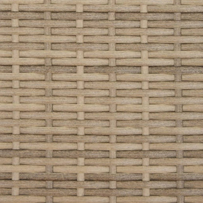 Lettino Prendisole con Cuscini Beige in Polyrattan