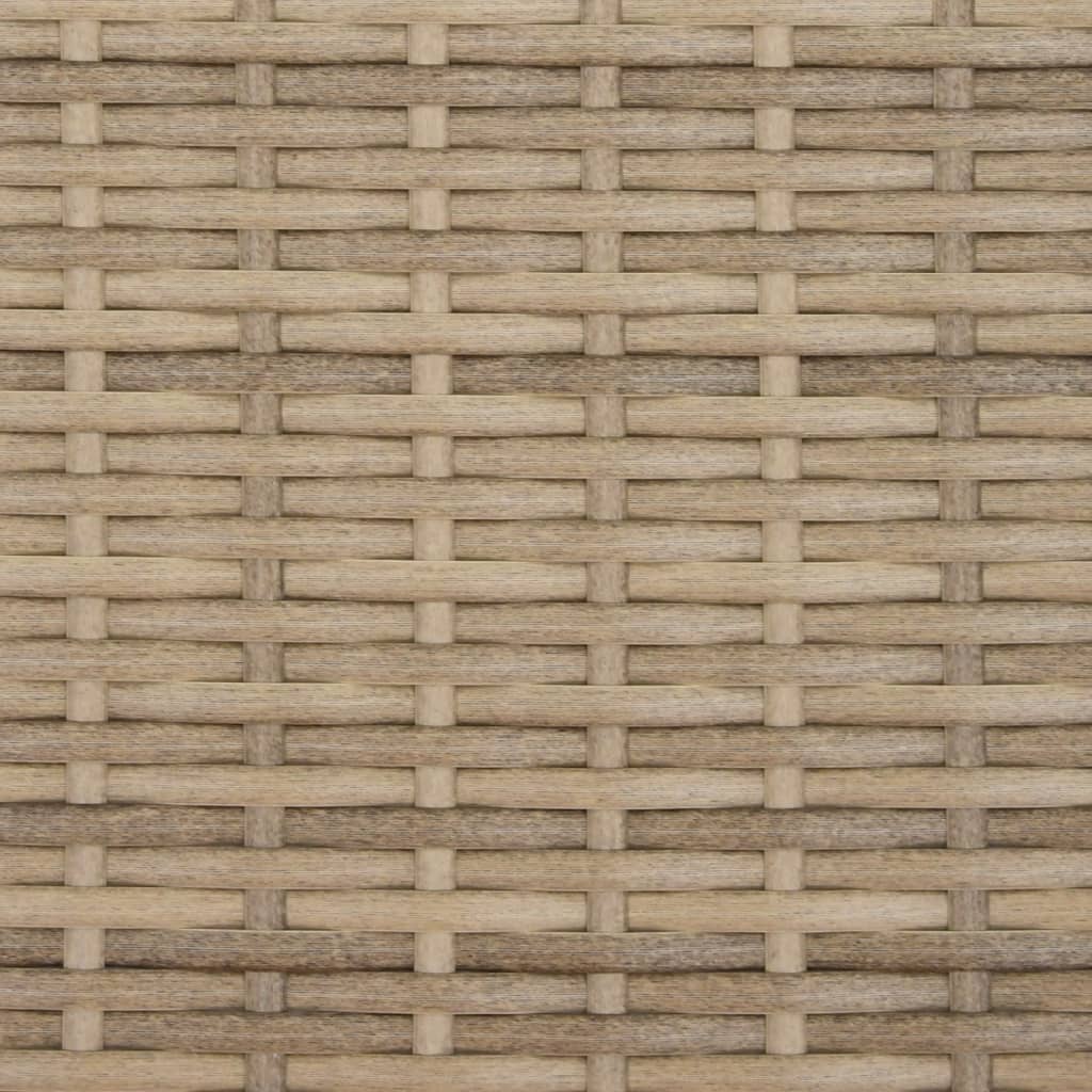 Lettino Prendisole con Cuscini Beige in Polyrattan