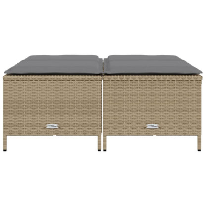 Sgabelli da Giardino con Cuscini 4 pz Beige in Polyrattan