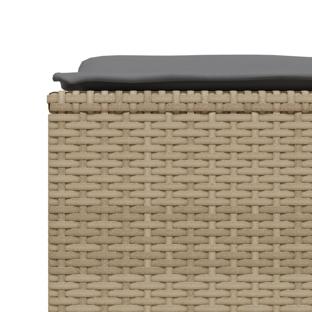 Sgabelli da Giardino con Cuscini 4 pz Beige in Polyrattan