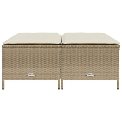 Sgabelli da Giardino con Cuscini 4 pz Beige in Polyrattan