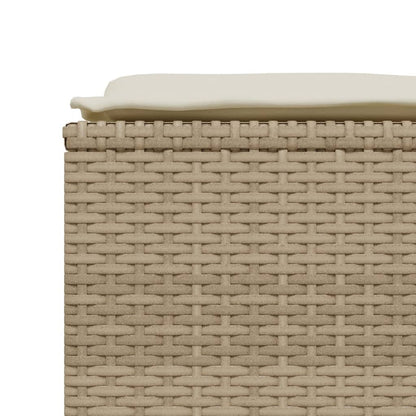 Sgabelli da Giardino con Cuscini 4 pz Beige in Polyrattan