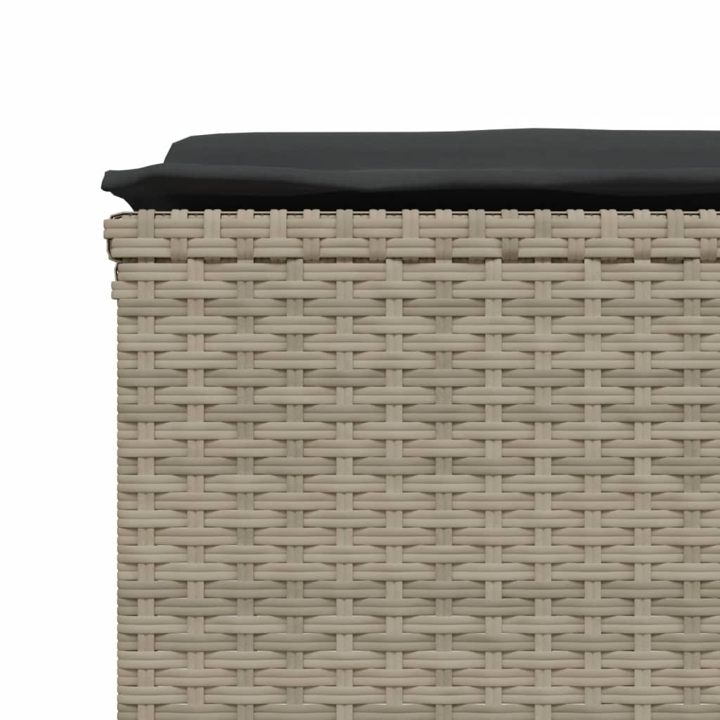 Sgabelli da Giardino con Cuscini 4 pz Grigio Chiaro Polyrattan