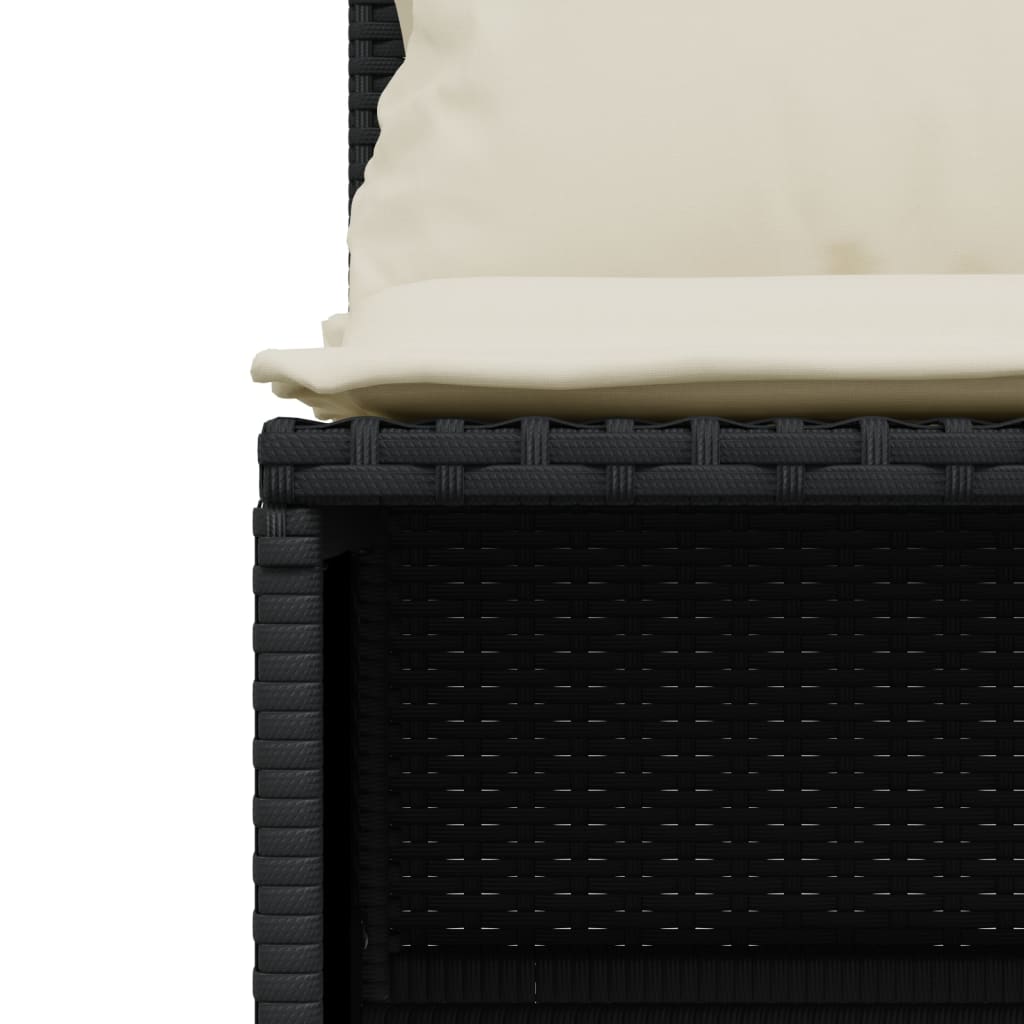 Set Divani da Giardino 4 pz con Cuscini Nero in Polyrattan | homemem39